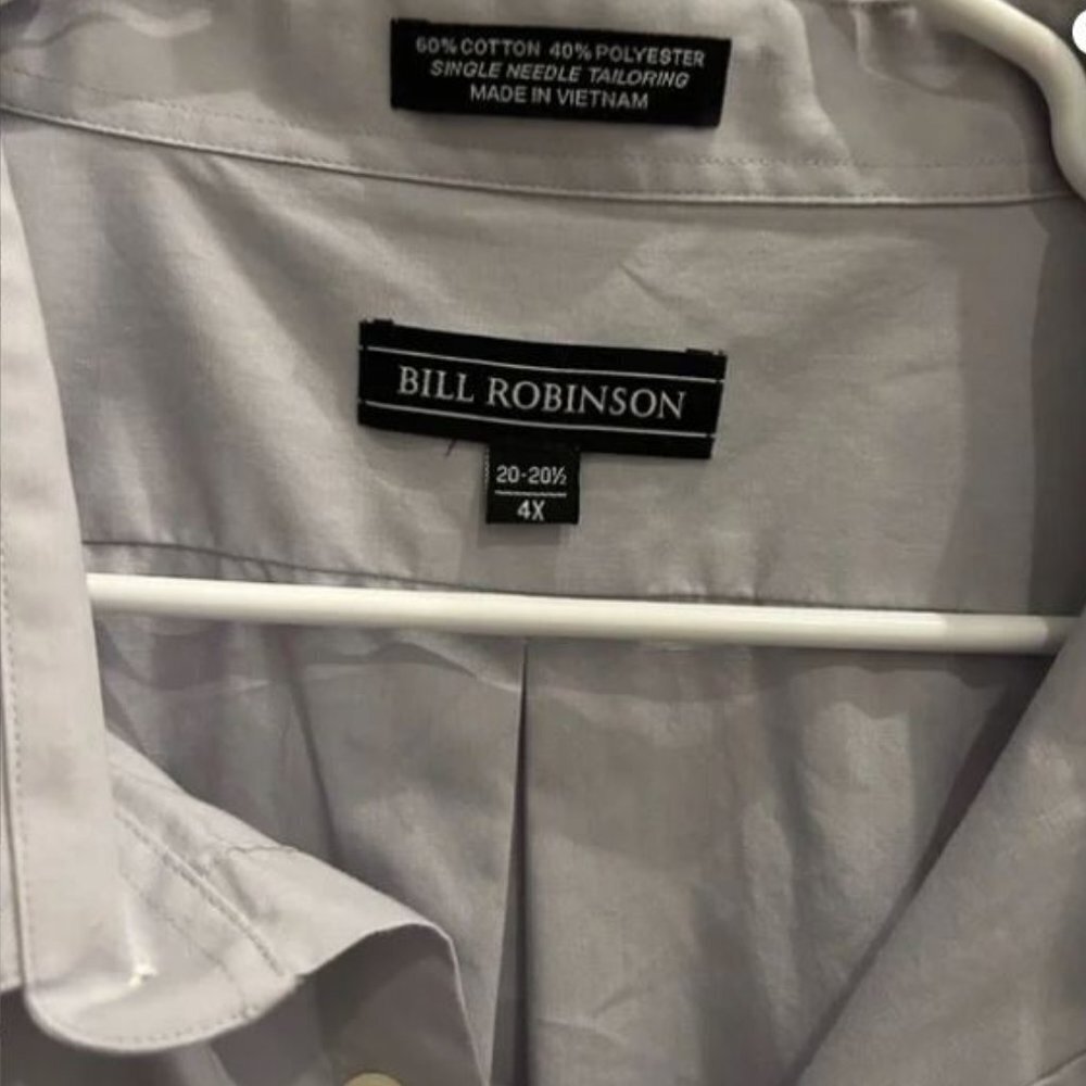 Bill Robinson Men’s Gray Button Down Top - Picture 2 of 3